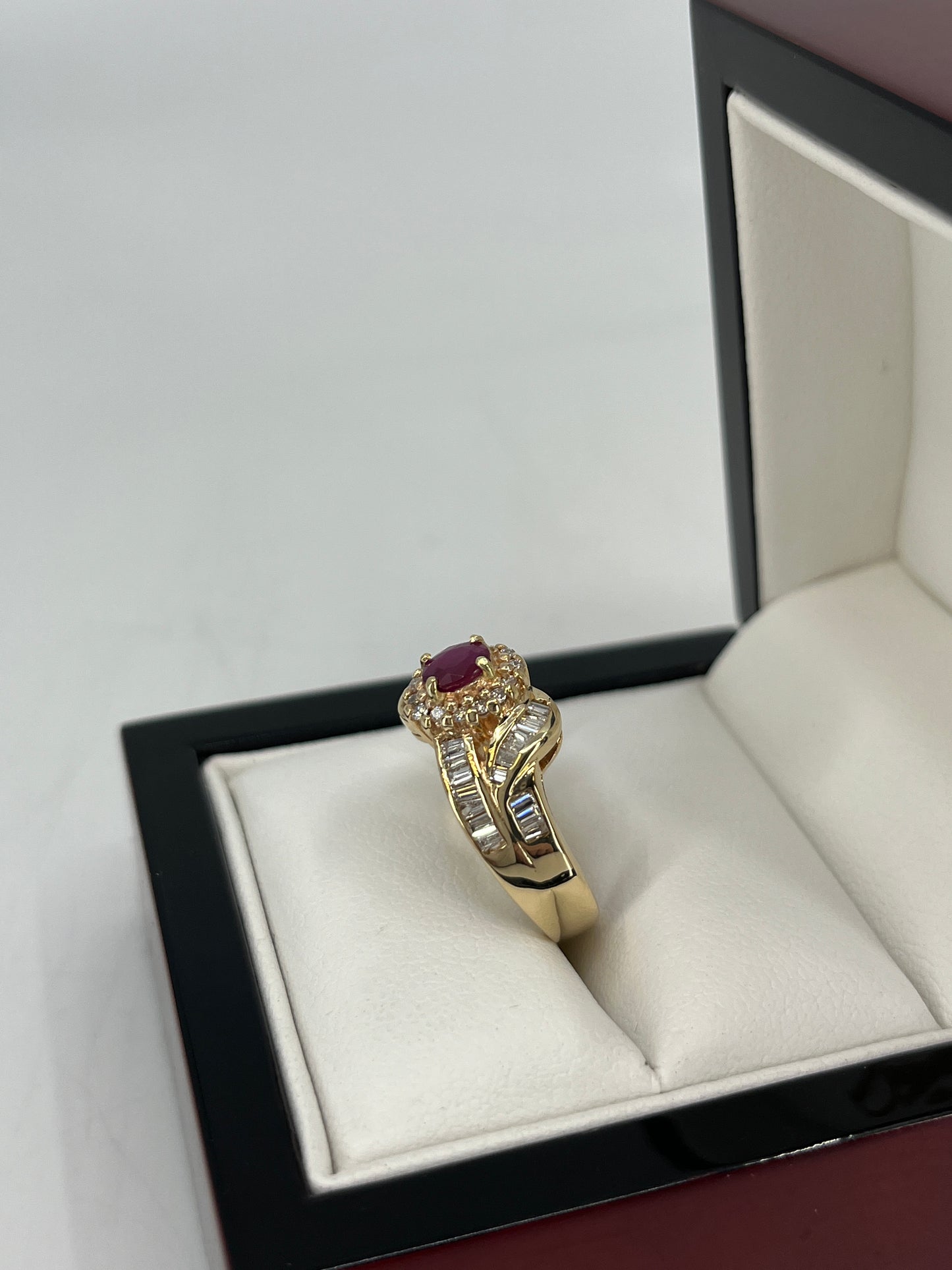 14K Ruby Ring with Natural Diamonds 0.75ct