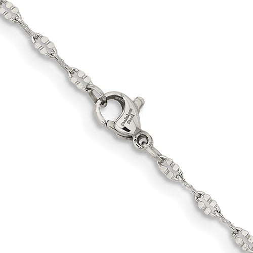 Stainless Steel Polished 9.5 inch Fancy Link Chain Anklet