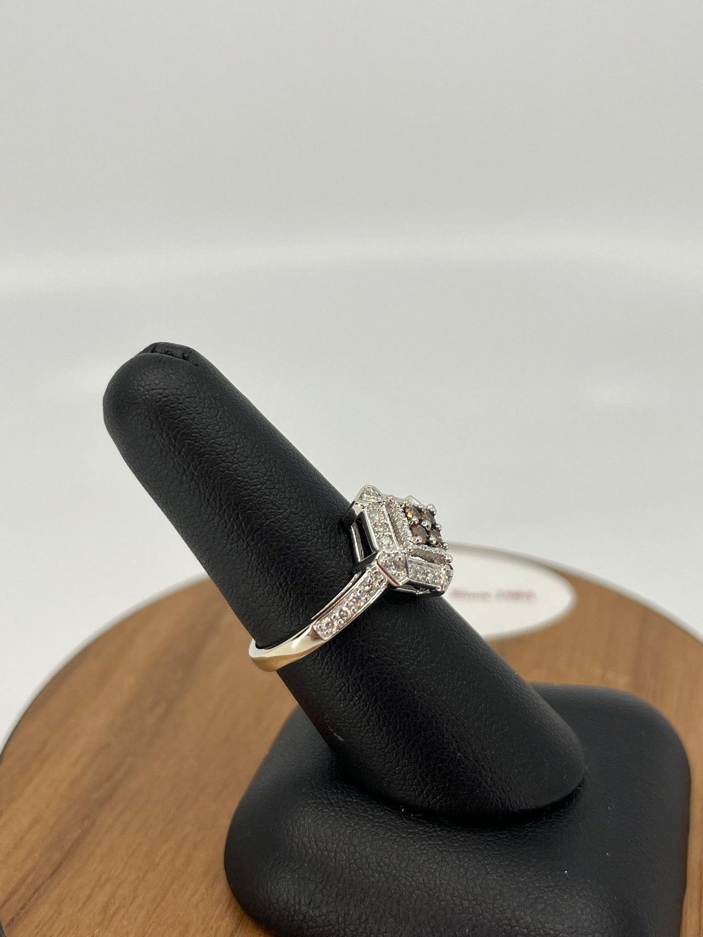 Brown & White Diamond Ladies Fashion Ring