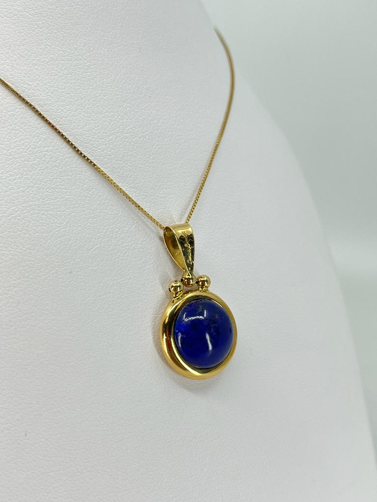 Lapis Lazuli 18 Karat Gold Pendant