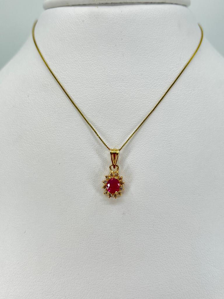 Halo Ruby Pendant