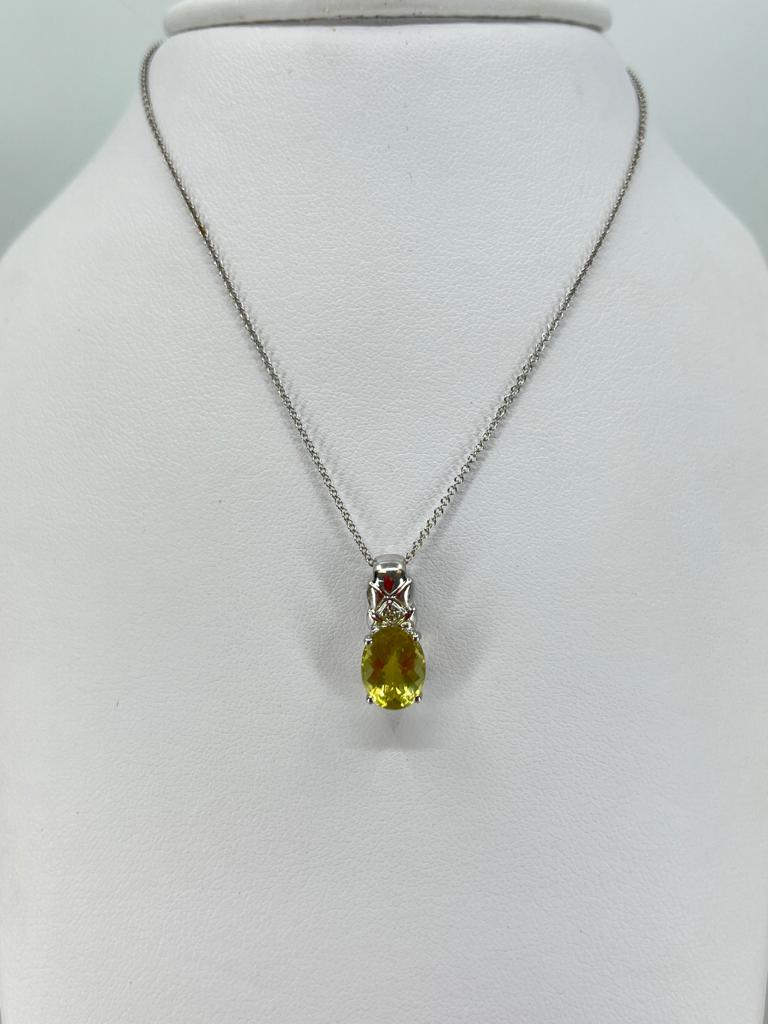 Light Citrine Oval Pendant