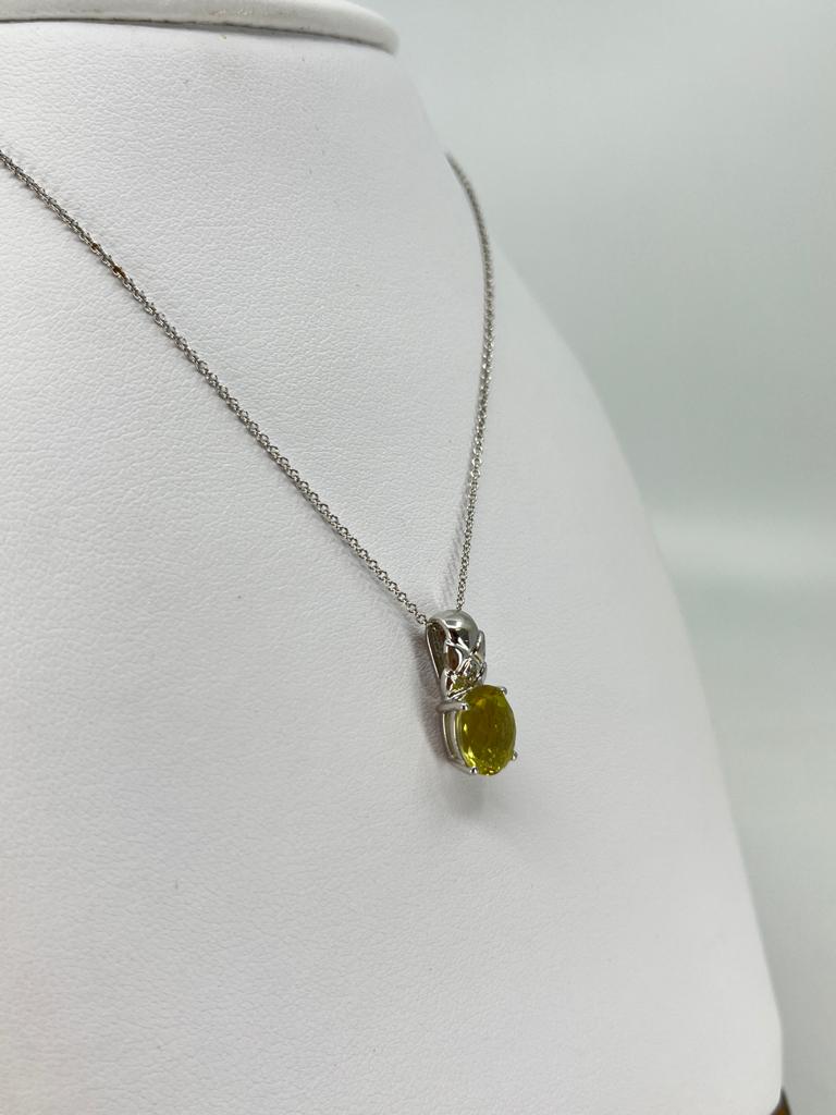 Light Citrine Oval Pendant