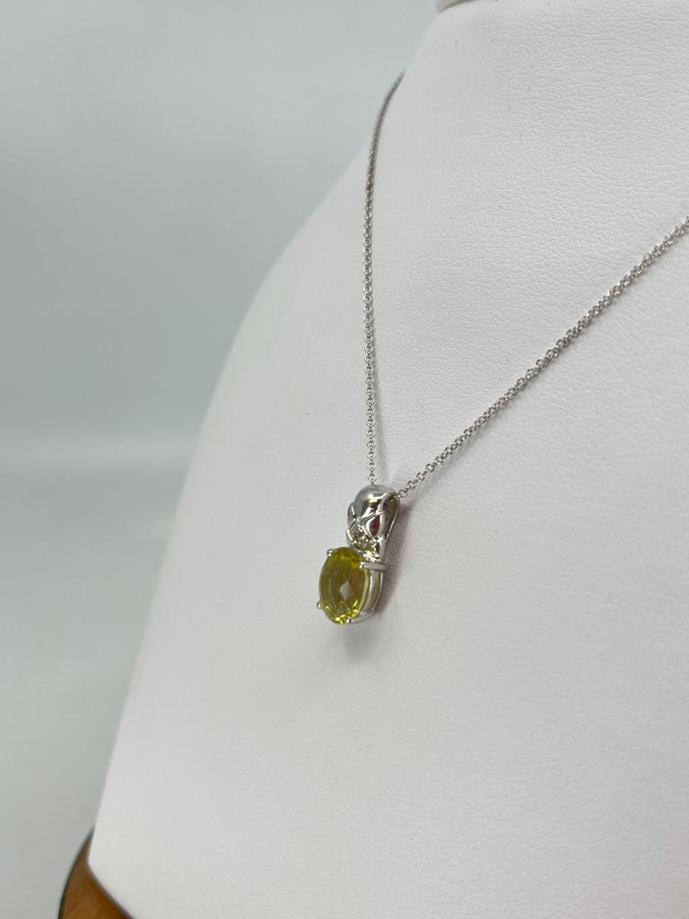 Light Citrine Oval Pendant