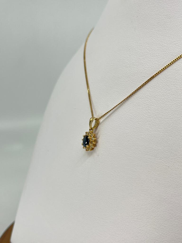 Halo Sapphire & Diamond Pendant