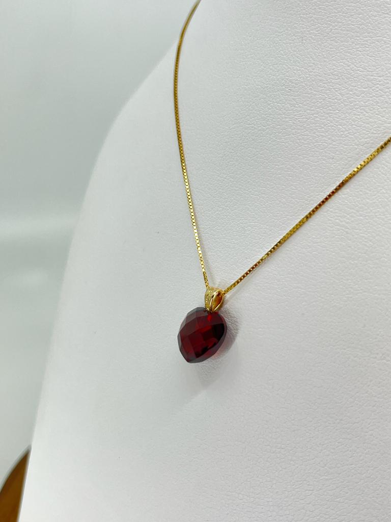 Heart Fantasy Cut Garnet Pendant