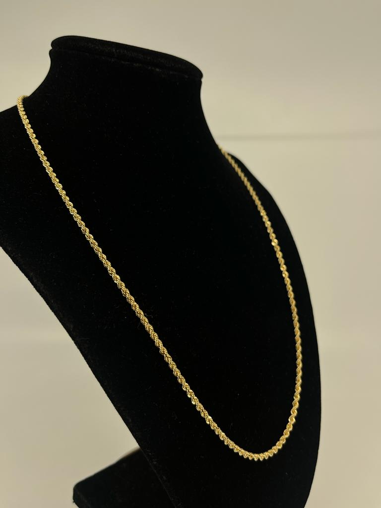 2.50mm 14 Karat Yellow Gold Rope Chain