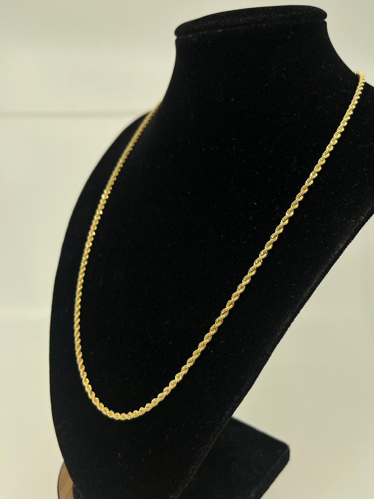 2.50mm 14 Karat Yellow Gold Rope Chain