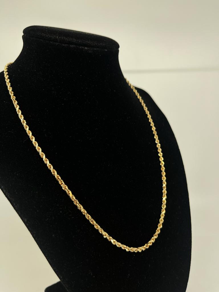 2.70mm 14 Karat Yellow Gold Rope Chain