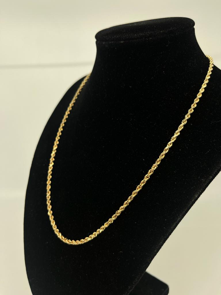 2.70mm 14 Karat Yellow Gold Rope Chain