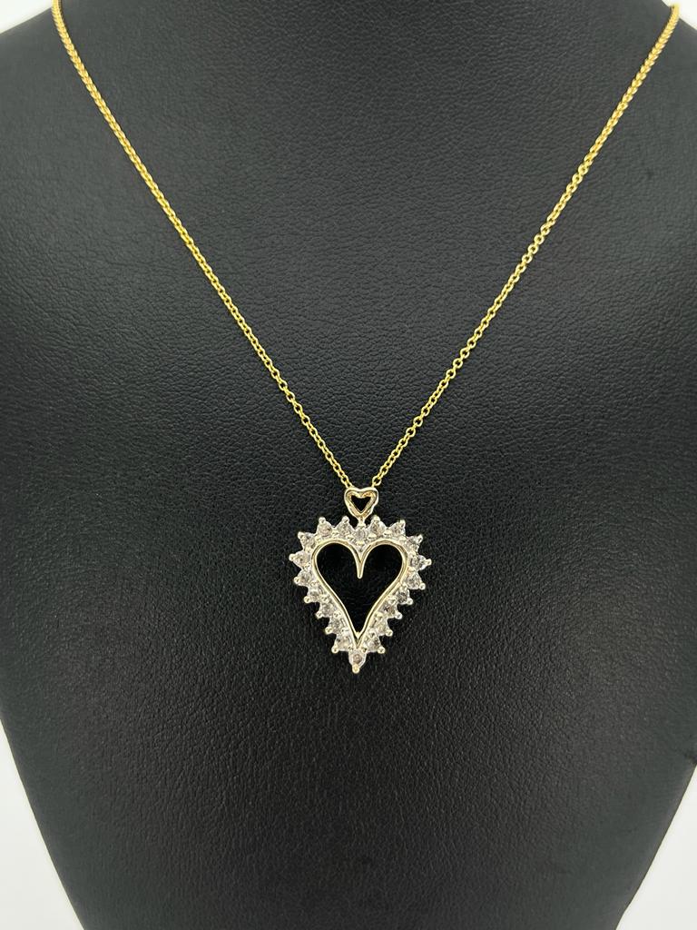 Classic Heart & Diamond Pendant