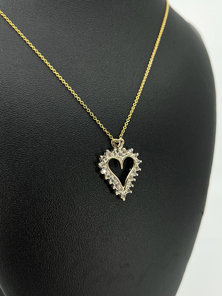 Classic Heart & Diamond Pendant