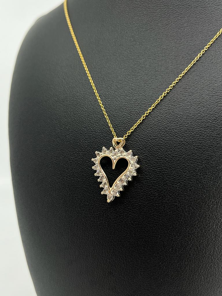 Classic Heart & Diamond Pendant