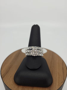 14K White Gold Cluster Set Engagement Ring with 2.22 Carat Total Weight of Diamonds