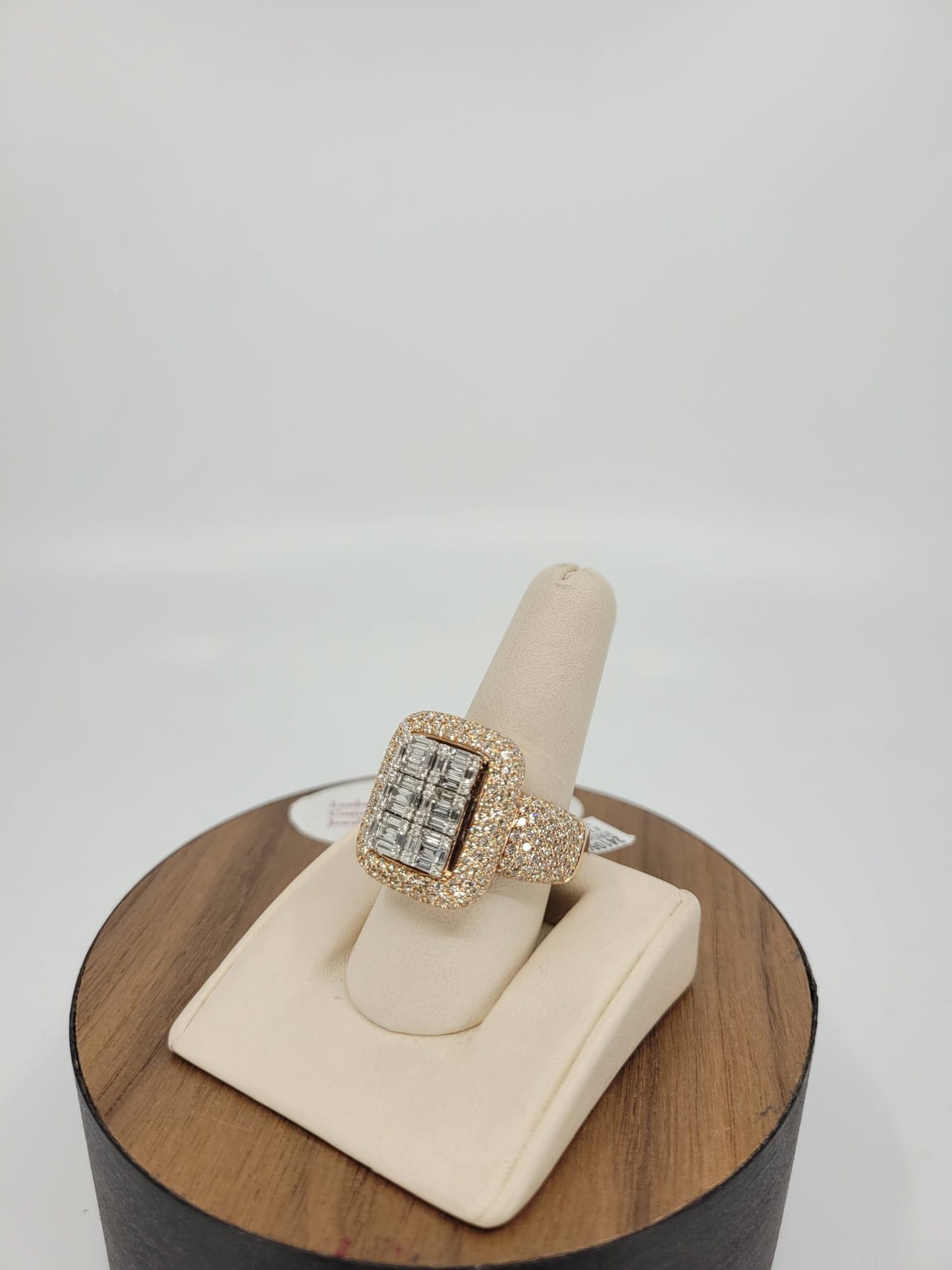 14K Rose and White Gold Custom Design Ring with Natural Diamonds 4.75 Carat Total Weight