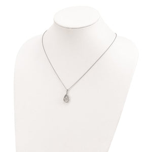 Brilliant Embers Sterling Silver Rhodium-plated and Vibrant Micro Pavé Cubic Zirconia Necklace