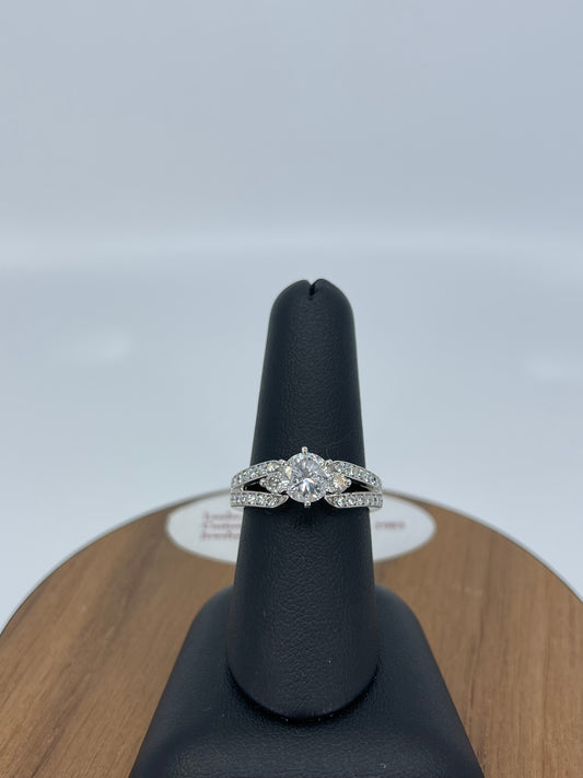 Round Split Shank Engagement Ring