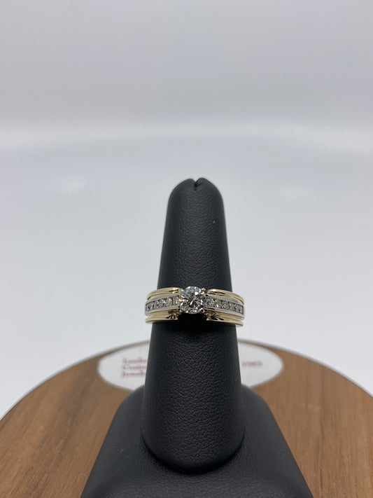 14K Yellow Gold 0.52 Carat Round Diamond Engagement Ring with VS2 Quality