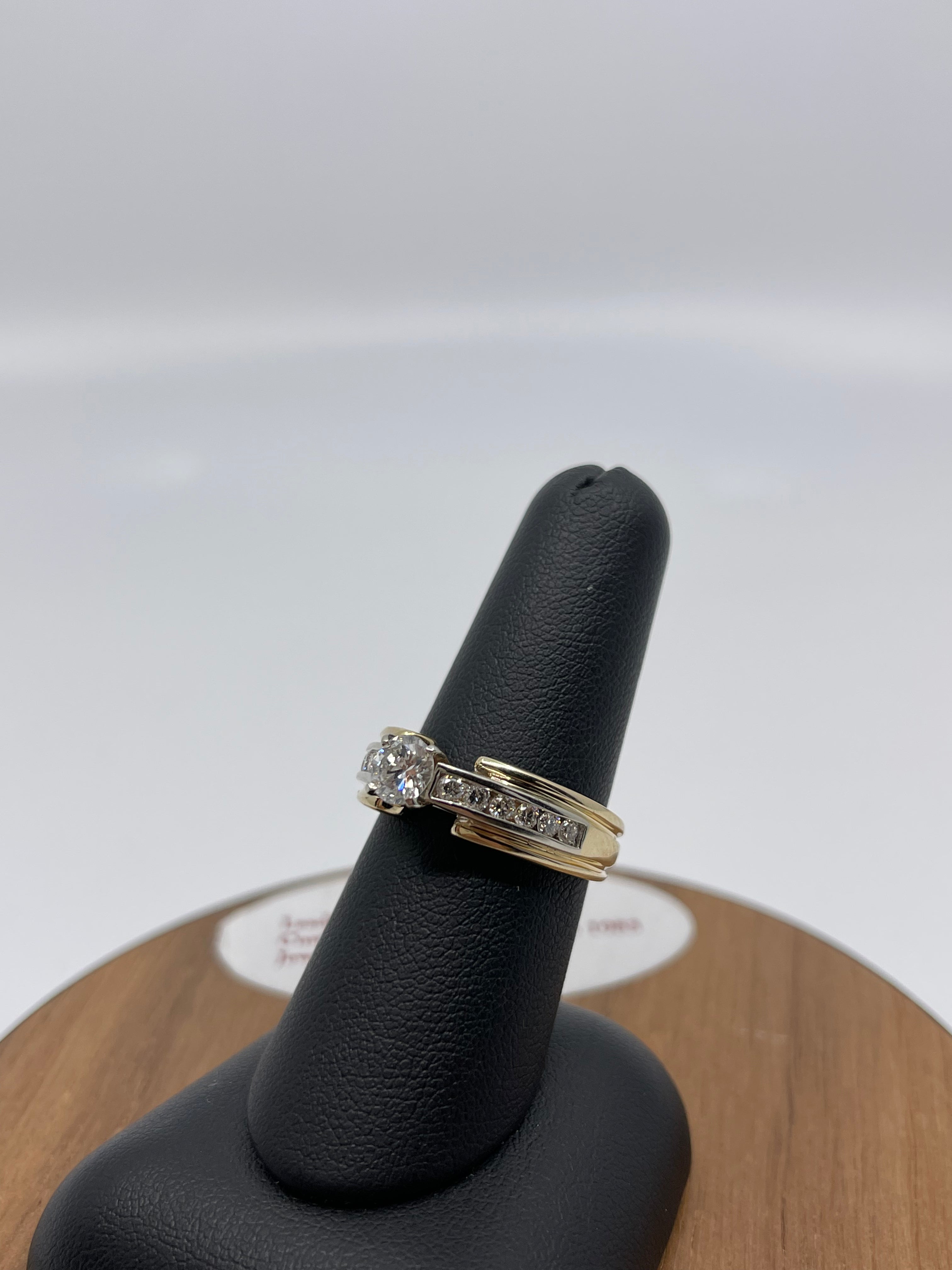 14K Yellow Gold 0.52 Carat Round Diamond Engagement Ring with VS2 Quality
