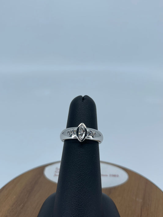 Platinum 0.60 Carat Marquise Diamond Engagement Ring