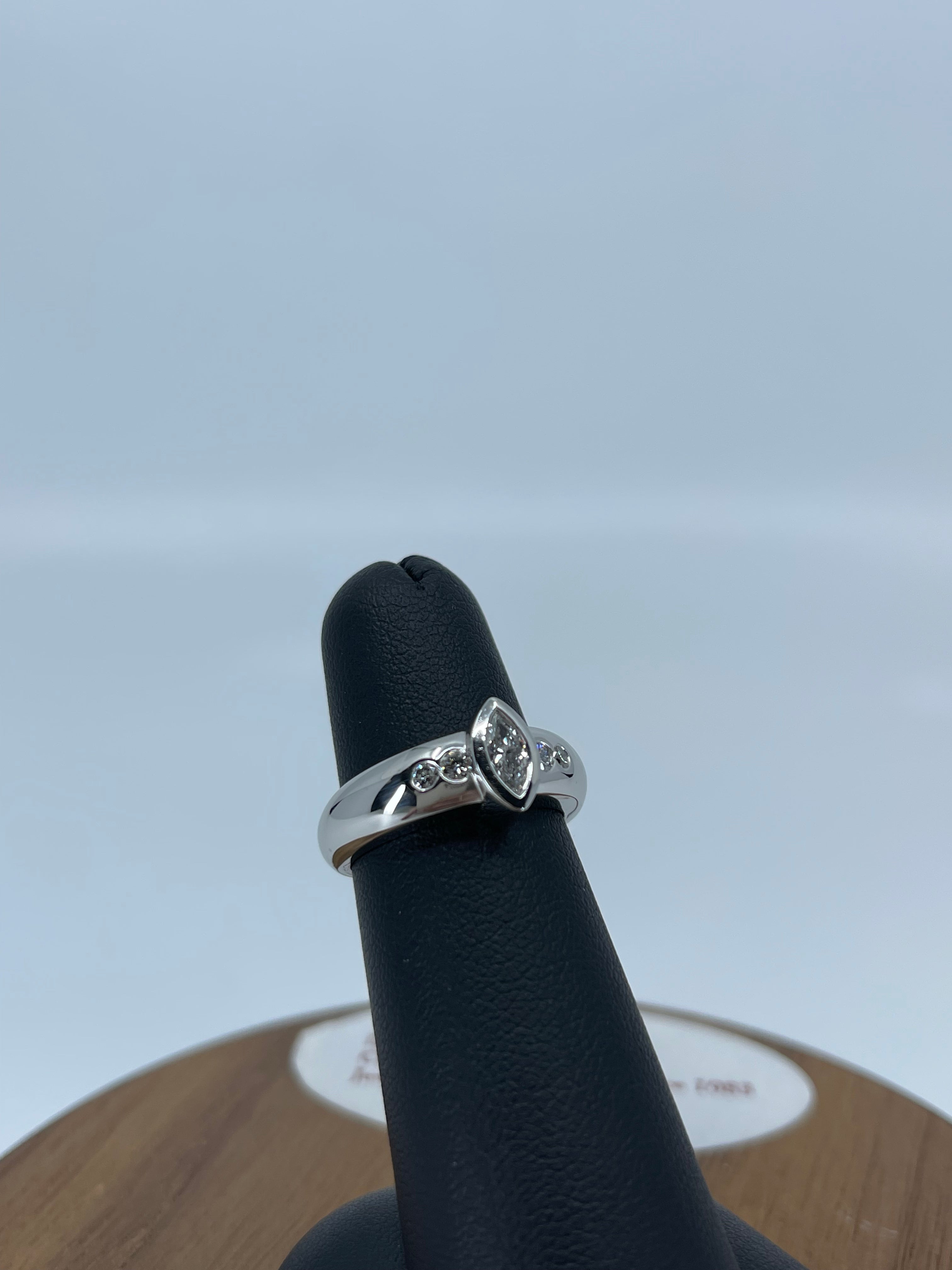 Platinum 0.60 Carat Marquise Diamond Engagement Ring