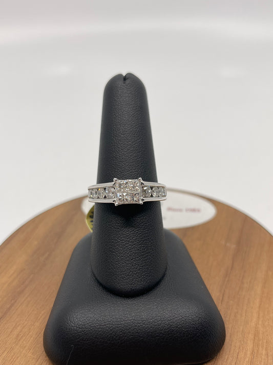 14K White Gold 1.50 Carat Fancy Diamond Engagement Ring