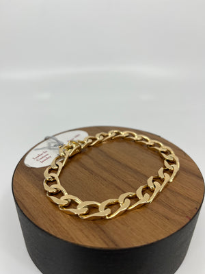14K Yellow Gold Handmade Curb Link Bracelet with a Length of 8" and Weight of 26.5g