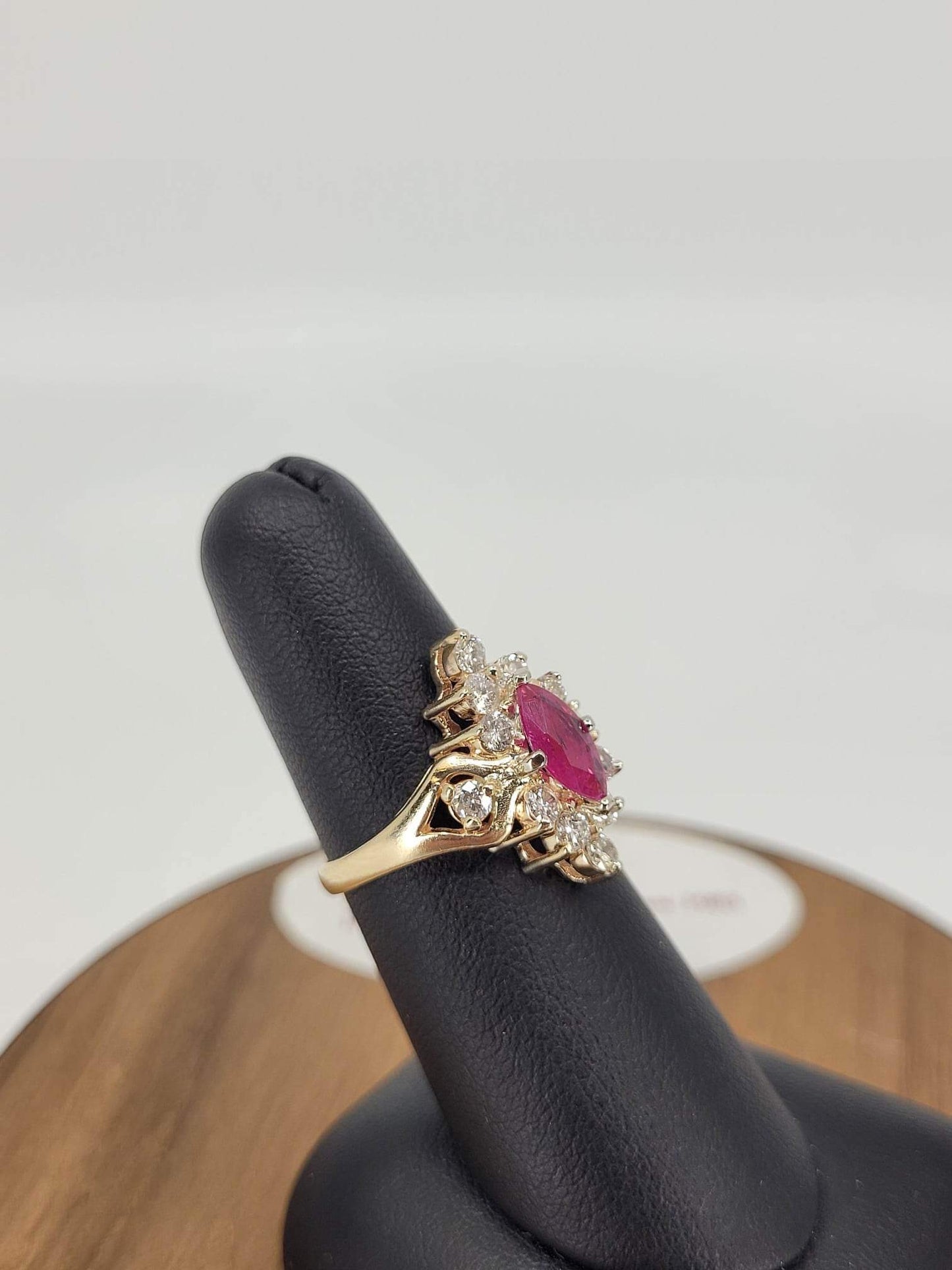 Ladies Ruby and Diamond Fashion Ring