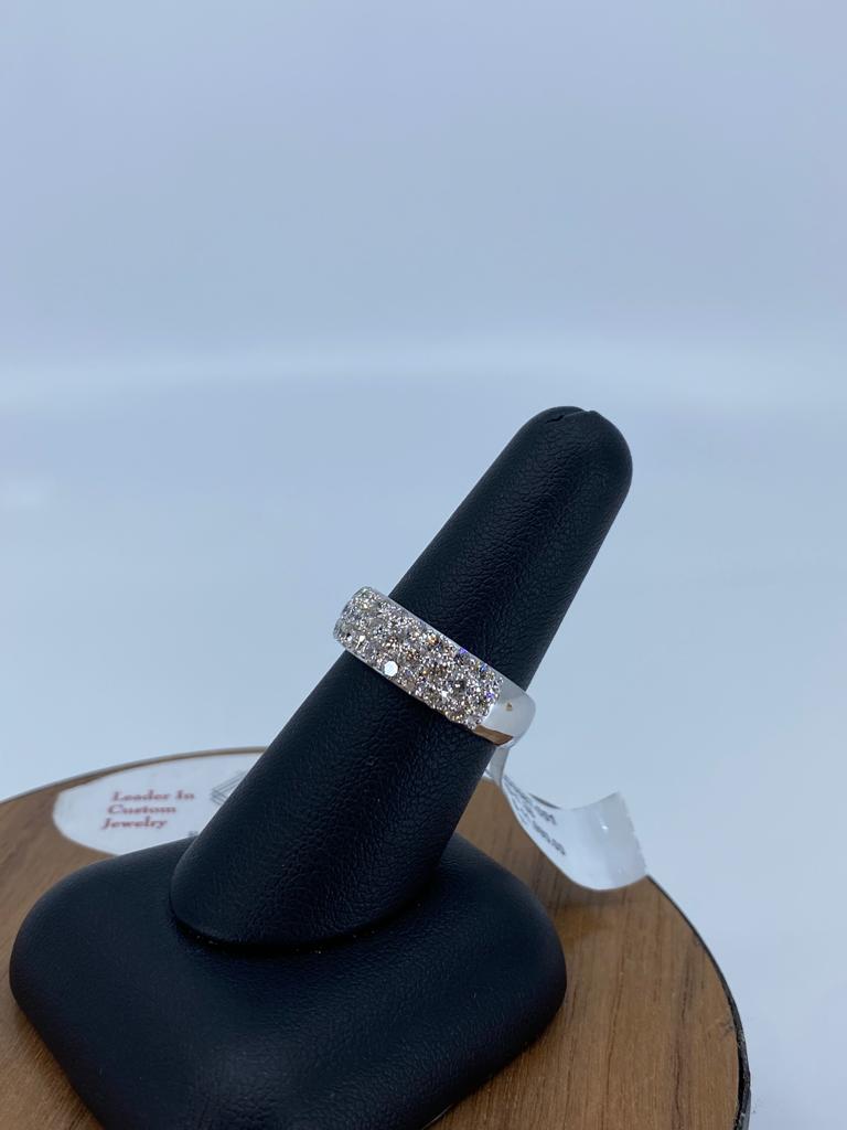 Ladies Three-Row Diamond Band