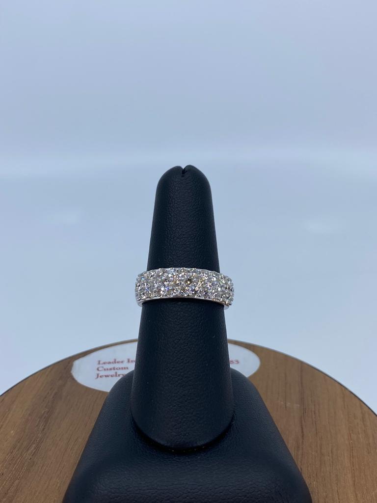 Ladies Three-Row Diamond Band