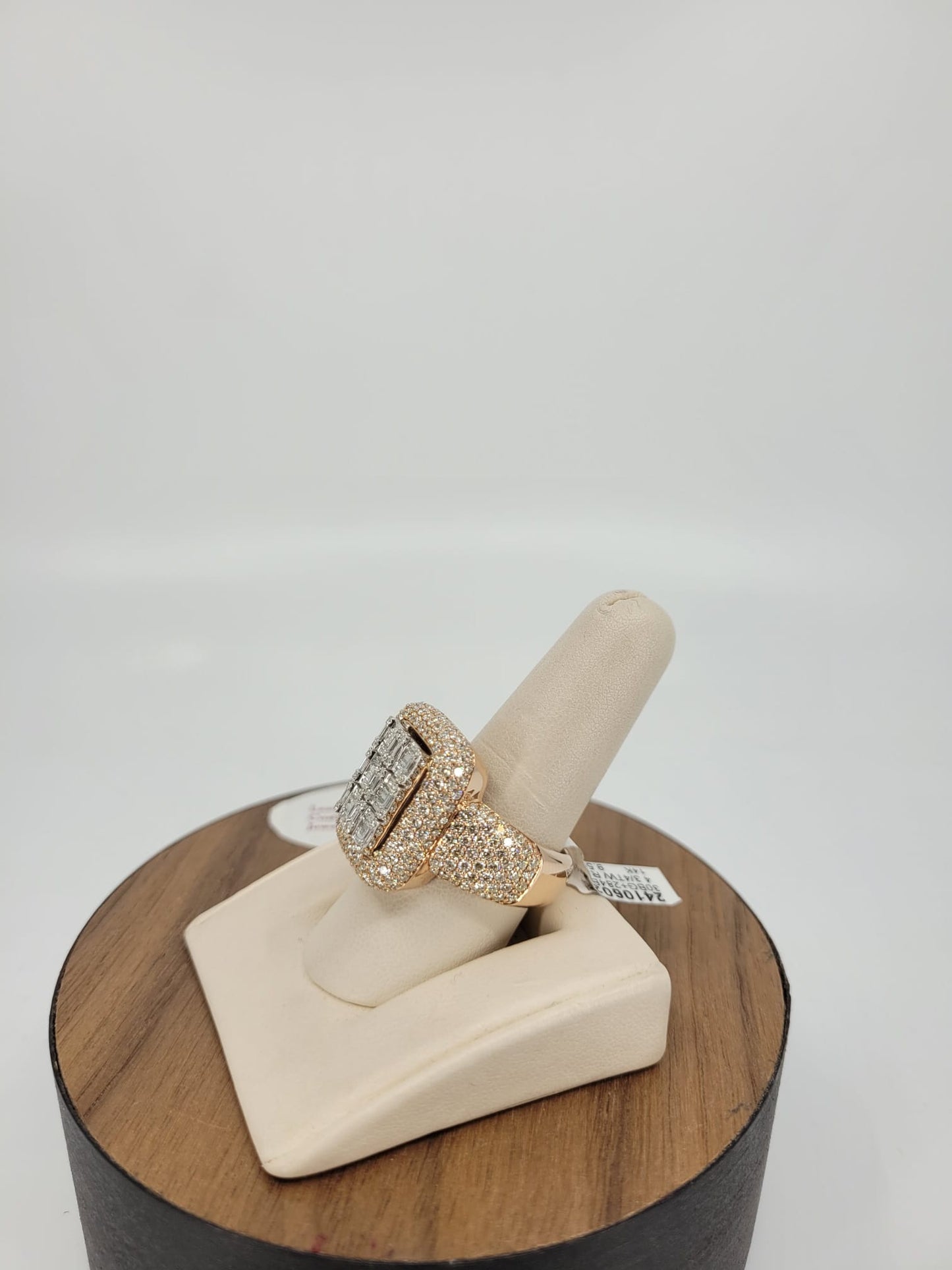 14K Rose and White Gold Custom Design Ring with Natural Diamonds 4.75 Carat Total Weight