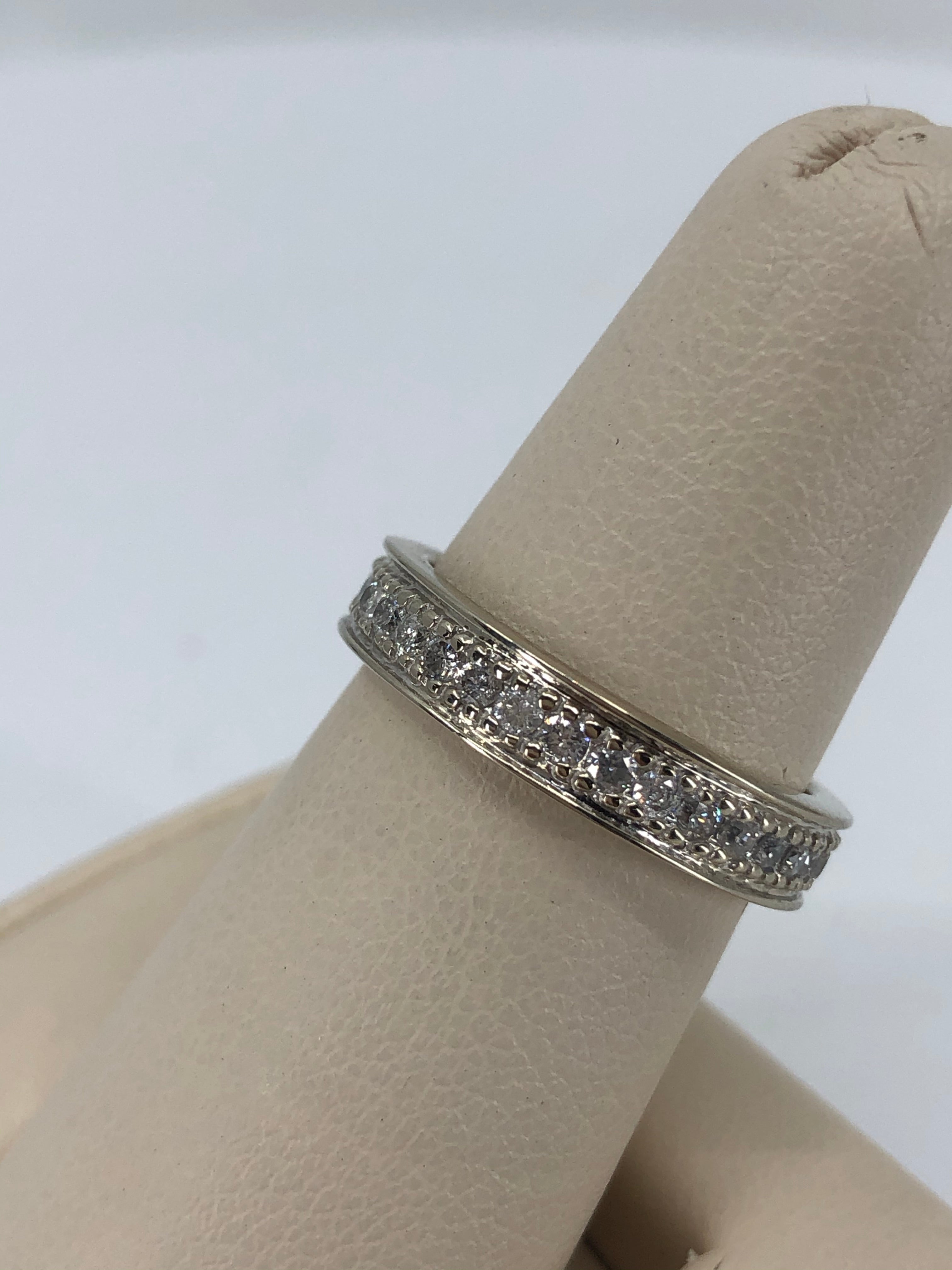 14K White Gold Cut Eternity Band with Natural Diamonds 1 Carat Total Weight