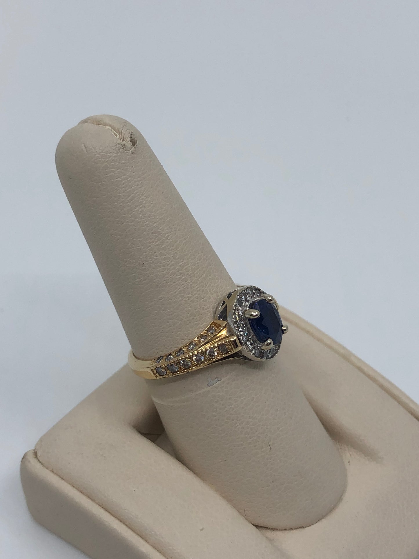 Sapphire Two Tone Ladies Ring