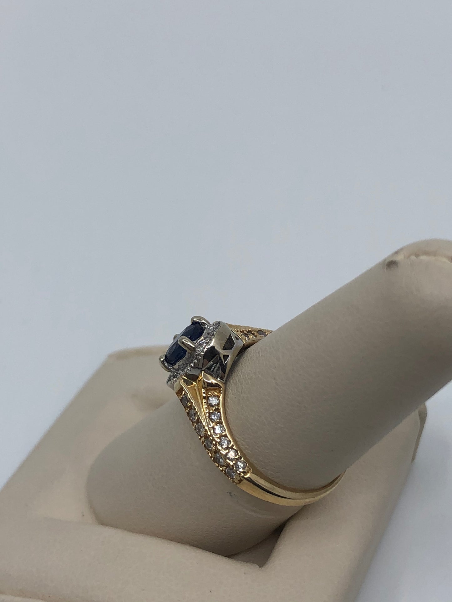 Sapphire Two Tone Ladies Ring