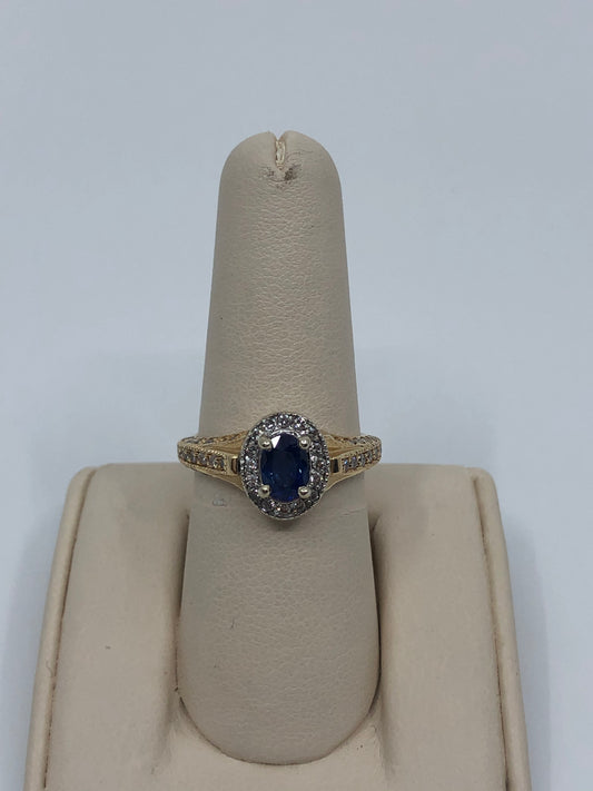 Sapphire Two Tone Ladies Ring