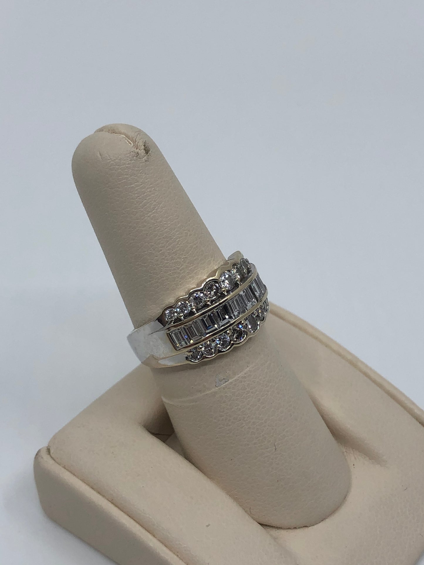 Three Row Cut Diamond Band