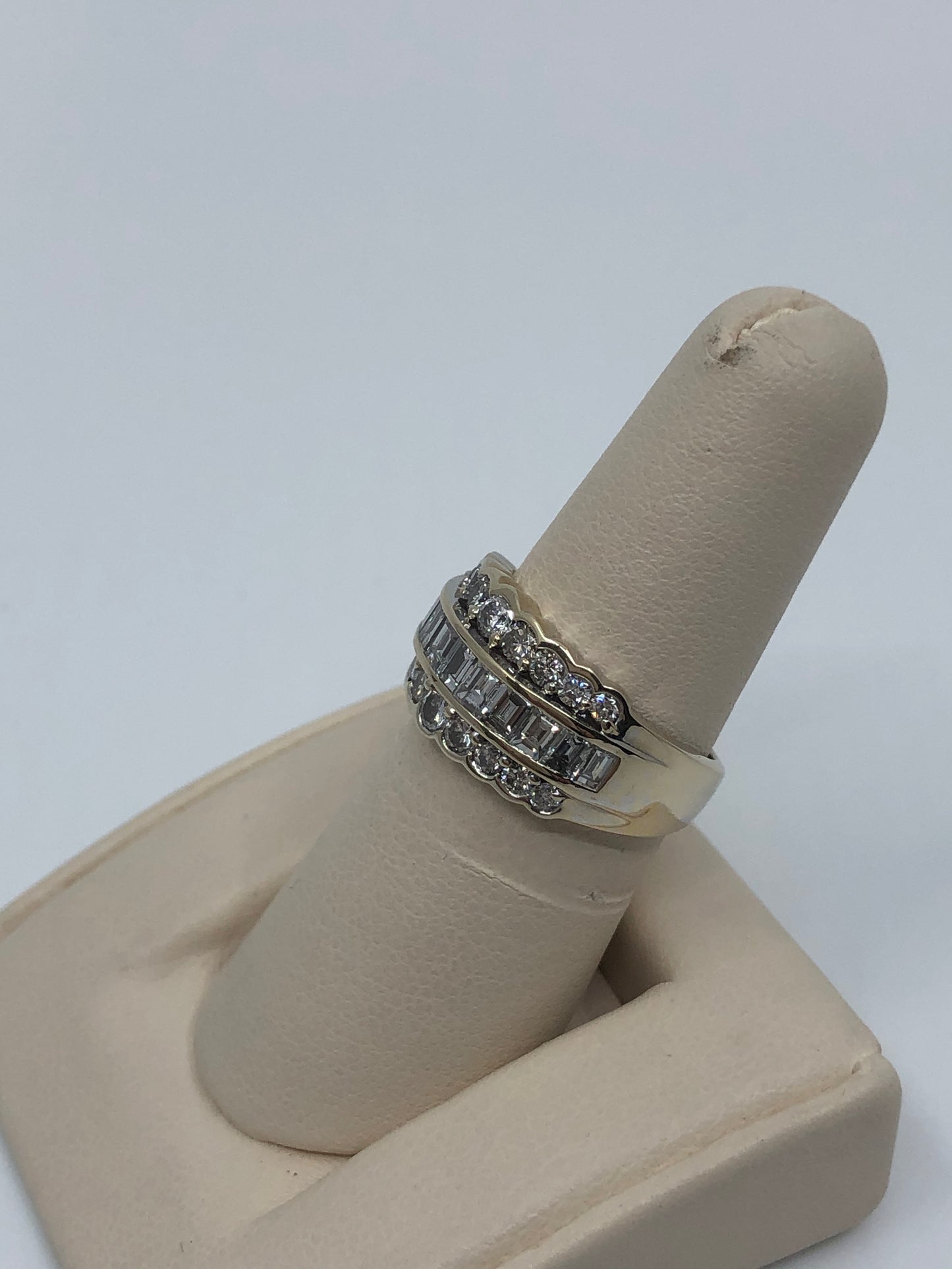 Three Row Cut Diamond Band