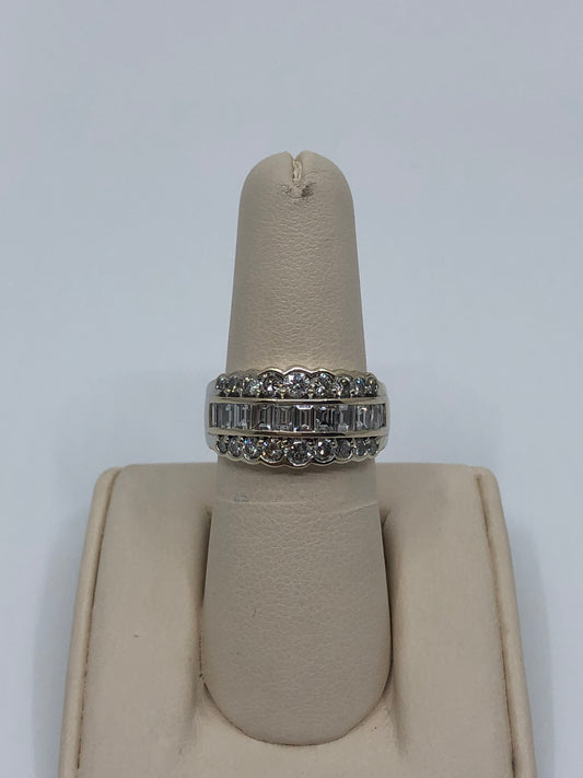 Three Row Cut Diamond Band